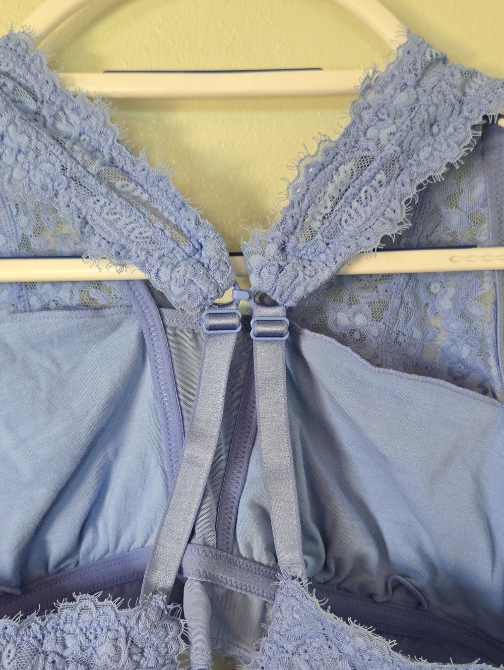 Aerie | Blue Eyelash Lace Plunge Bralette Size XL - Picture 9 of 13